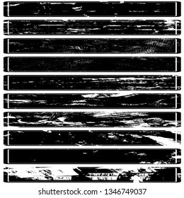 Collection of grunge backgrounds. Black on white signs, icons