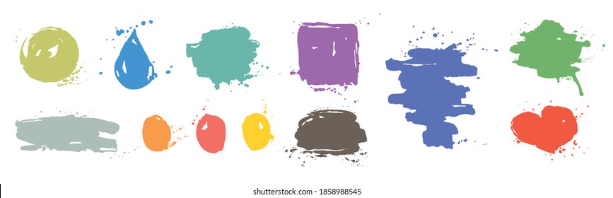 Sammlung von Grunge-Hintergründen, Blüten, Tinte, Aquarell. Vektorgrafik, Design-Element festlegen.	