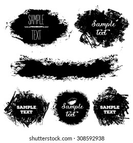 Collection of grunge backgrounds, coal backgrounds. Isolated on white background.
Blots for your design. Vector illustration