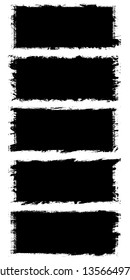 Collection of grunge black backgrounds. The pattern text and design, icons, labels, badges