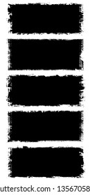 Collection of grunge black backgrounds. The pattern text and design, icons, labels, badges