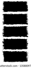 Collection of grunge black backgrounds. The pattern text and design, icons, labels, badges