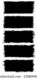 Collection of grunge black backgrounds. The pattern text and design, icons, labels, badges