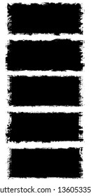 Collection of grunge black backgrounds. The pattern text and design, icons, labels, badges