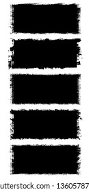 Collection of grunge black backgrounds. The pattern text and design, icons, labels, badges