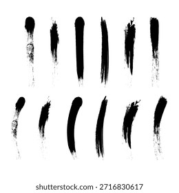  collection of grunge black paint, ink brush strokes. Brushes, lines, brush, strokes, grunge, dirty, backdrop. Set of black paint, ink brush strokes, brushes, lines. eps 10