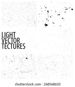 Collection of grunge black textures. Vector illustration