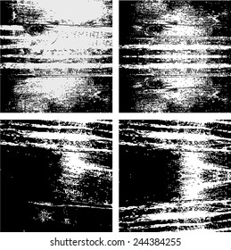Collection of Grunge Black and White Distress Textures . 