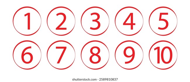 Collection grunge brush drawn numbers from 0 to 9. Dirty painted numbers set. Hand drawn typography vector elements in eps 10.