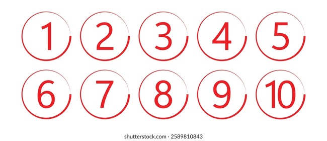 Collection grunge brush drawn numbers from 0 to 9. Dirty painted numbers set. Hand drawn typography vector elements in eps 10.