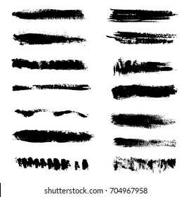 Collection of grunge brush strokes.Vector grunge brushes.