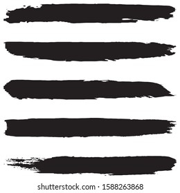 Collection of grunge brushes. Vector paint strokes with a dry brush. Abstract ink spots on white background
