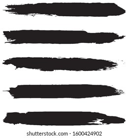 Collection of grunge brushes. Vector paint strokes with a dry brush. Abstract ink spots on white background