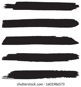 Collection of grunge brushes. Vector paint strokes with a dry brush. Abstract ink spots on white background