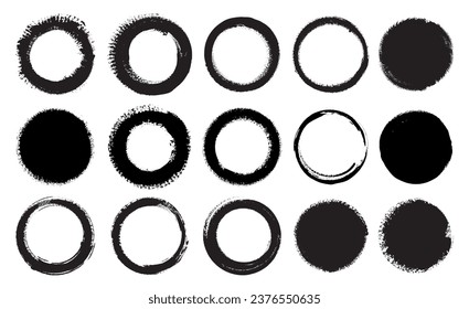 Collection of grunge circles.Grunge round frames.