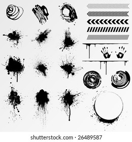 A collection of grunge design elements.