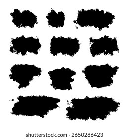 Coleção de Bolhas de Textura de Tinta Grunge e Formas Splatter para Design e Decoração