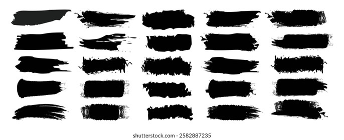 Collection of grunge line. Paint elements, brush stroke, black splashes set. Sketch grunge charcoal, texture rough scratching pencil chalk line, freehand doodle scribble stroke art brushes vector.	