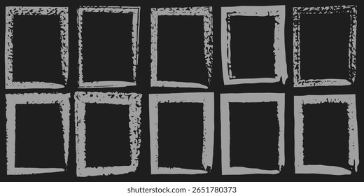 Collection of grunge overlay paper texture, damaged photo cover, retro torn or rip background