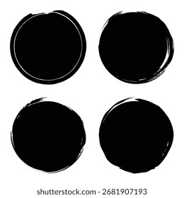 Collection of grunge round shapes