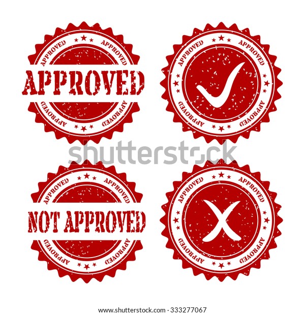 Collection Grunge Rubber Stamps Approved Not Stock Vector (Royalty Free ...