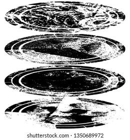 Collection of grunge rubber stamps oval