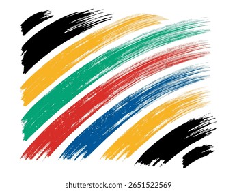 Verzameling van grunge stijl penseelstreken in de hand geschilderde aquarel ontwerp. Set van getextureerde inkt en verfstreekelementen voor creatieve kunst en digitaal gebruik.