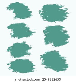 Collection of grunge texture green color brush stroke banner