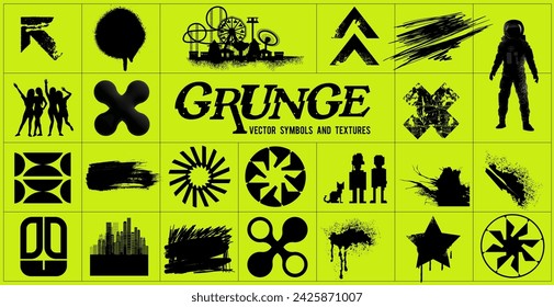 A collection of grunge texture loose elements for design. Vector illustration