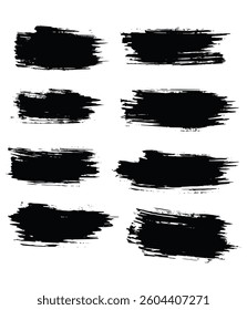 Collection of grunge texture paint ink brush stroke background set