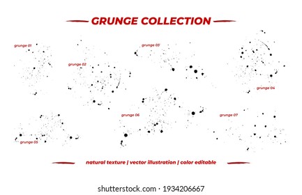 Colección Grunge textures set. Efecto angustiado. Fondo Grunge. Efecto texturizado del vector. Ilustración vectorial.