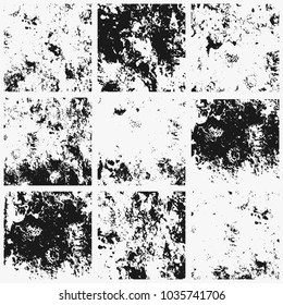 Collection of grunge textures. Vector illustration