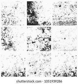Collection of grunge textures. Vector illustration