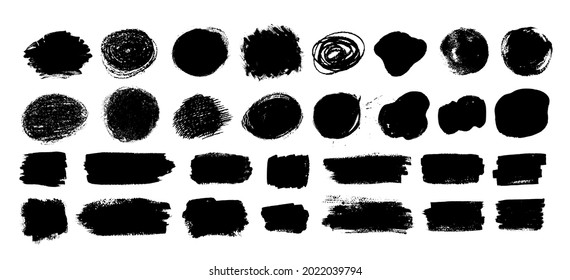 Sammlung von farbigen, handgezeichneten, farbigen Duftbannern und -formen einzeln auf weißem Hintergrund.