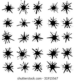 Collection of grungy blots. Vector.