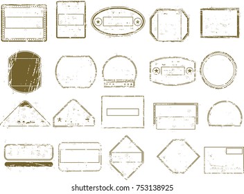 Collection of Grungy Empty Stamps Set for Graphic Design