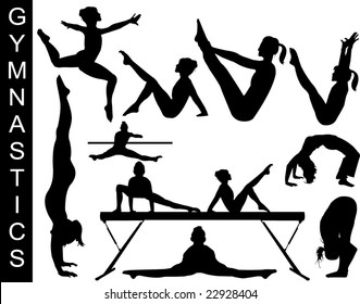 A collection of gymnastic silhouettes - Check out my portfolio for other collections.