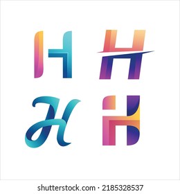 Collection H Letter Initial colorful gradient logo