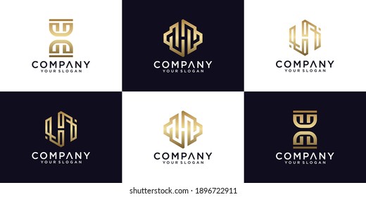 Collection H Letter Logos Line Styles Stock Vector (Royalty Free ...