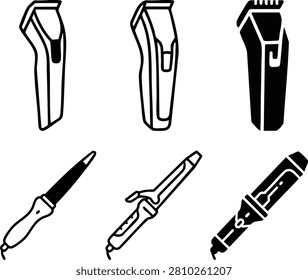 Collection of Hair Tools Including Clippers Straighteners and Curlers in Various Styles and Colors That Make Hair Styling and Finished Look Easy Effortless and Time Saving