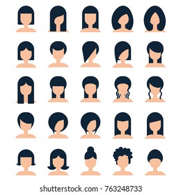 Woman Hairstyle Icon Stock Vectors Images Vector Art