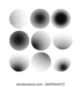 Collection of halftone patterns with different dot arrangements various dot patterns