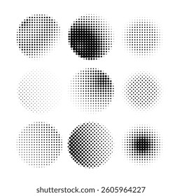 Collection of halftone patterns with different dot arrangements various dot patterns