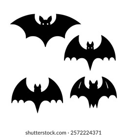 collection of a Halloween bat in vector art style, bat bird in black vector