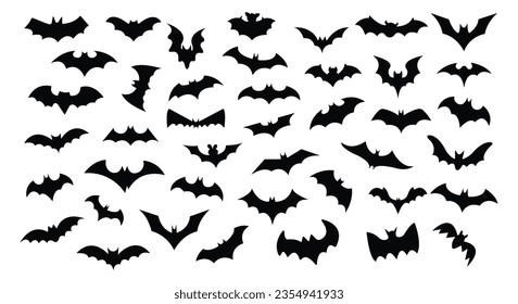 Collection of halloween bats silhouettes