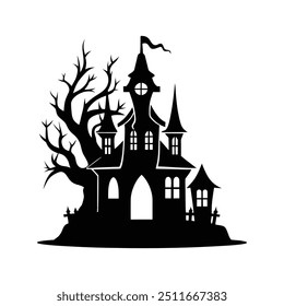 Collection of Halloween House Vector Silhouette Icons - perfect for next Halloween