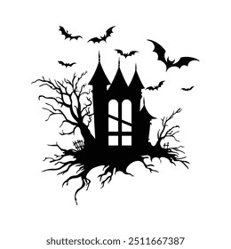 Collection of Halloween House Vector Silhouette Icons - perfect for next Halloween