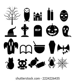 collection of halloween icon vector