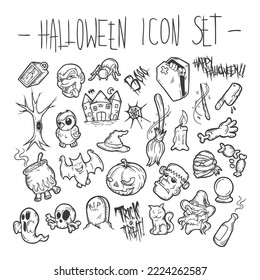 colección de vectores de iconos de halloween