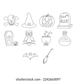 colección de vectores de iconos de halloween